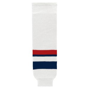 Athletic Knit HS630-981 Knitted Striped Hockey Socks - 2005 Team USA White - Primary