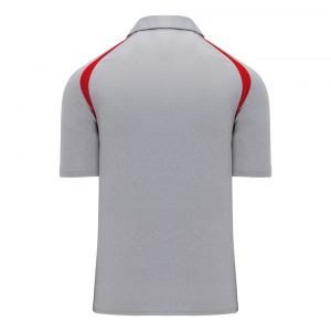 A1820 Apparel Polo Shirt - Heather Grey/Red - Back