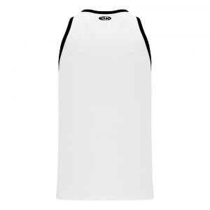 B1325 League Basketball Jersey - White/Black - Back
