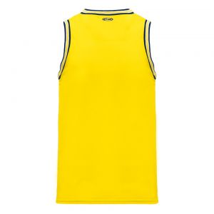 B1710 Pro Basketball Jersey - Maize/White/Navy - Back