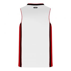 B1715 Pro Basketball Jersey - White/Black/Red - Back