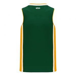 B1715 Pro Basketball Jersey - Dark Green/Gold/White - Back