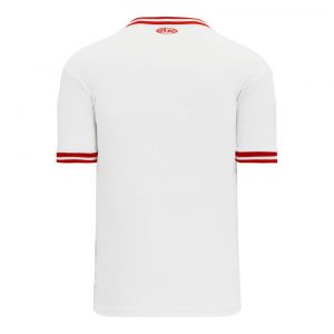 BA1333 Pullover Baseball Jersey - White/Red - Back