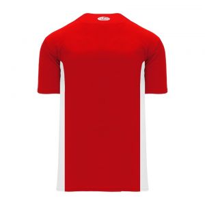 BA1343 One Button Baseball Jersey - Red/White - Back