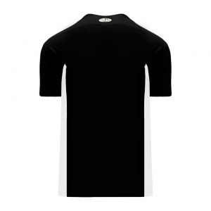 BA1343 One Button Baseball Jersey - Black/White - Back