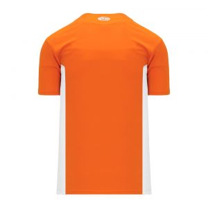 BA1343 One Button Baseball Jersey - Orange/White - Back