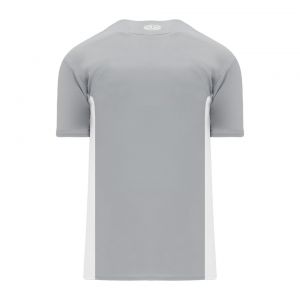 BA1343 One Button Baseball Jersey - Grey/White - Back