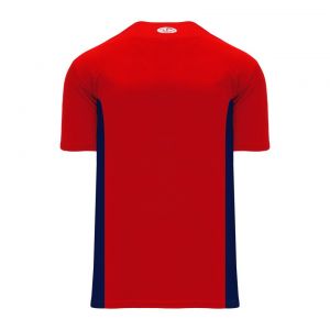 BA1343 One Button Baseball Jersey - Red/Navy - Back