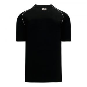 BA1344 Two Button Baseball Jersey - Black/White - Back