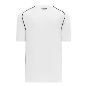 BA1344 Two Button Baseball Jersey - White/Black - Back