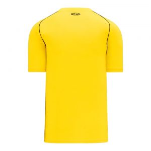 BA1344 Two Button Baseball Jersey - Maize/Black - Back