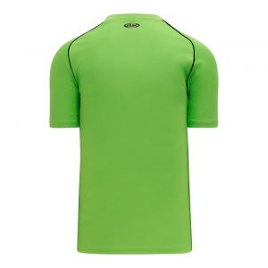 BA1344 Two Button Baseball Jersey - Lime Green/Black - Back