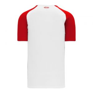 BA1375 Pullover Baseball Jersey - White/Red - Back