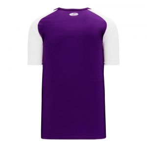 BA1375 Pullover Baseball Jersey - Purple/White - Back