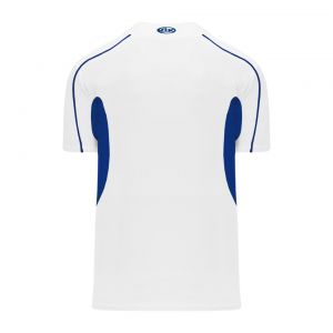 BA1745 One Button Baseball Jersey - White/Royal - Back