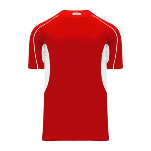BA1745 One Button Baseball Jersey - Red/White - Back