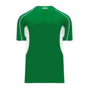 BA1745 One Button Baseball Jersey - Kelly/White - Back
