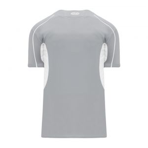 BA1745 One Button Baseball Jersey - Grey/White - Back