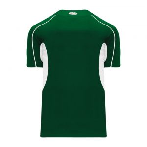 BA1745 One Button Baseball Jersey - Dark Green/White - Back