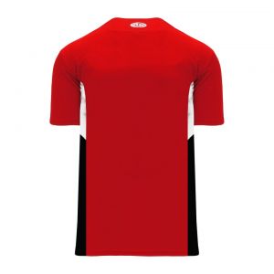 BA1763 One Button Baseball Jersey - Red/Black/White - Back