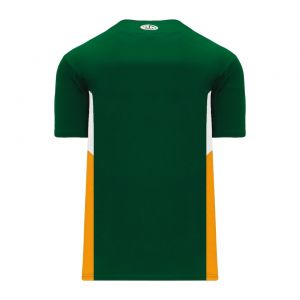 BA1763 One Button Baseball Jersey - Dark Green/Gold/White - Back