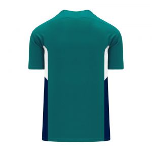 BA1763 One Button Baseball Jersey - Pacific Teal/Navy/White - Back