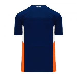 BA1763 One Button Baseball Jersey - Navy/Orange/White - Back