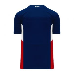 BA1763 One Button Baseball Jersey - Navy/Red/White - Back