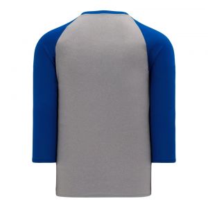 BA1846 Pullover Baseball Jersey - Heather Grey/Royal - Back
