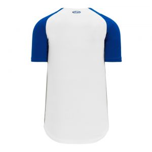 BA1875 Full Button Baseball Jersey - White/Royal - Back
