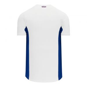 BA1890 Full Button Baseball Jersey - White/Royal - Back