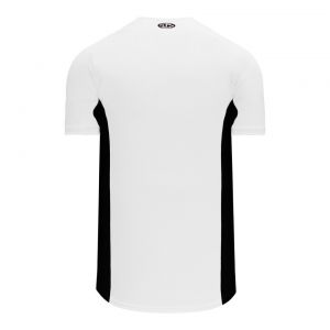 BA1890 Full Button Baseball Jersey - White/Black - Back