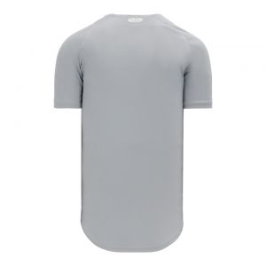 BA5200 Full Button Baseball Jersey - Grey - Back