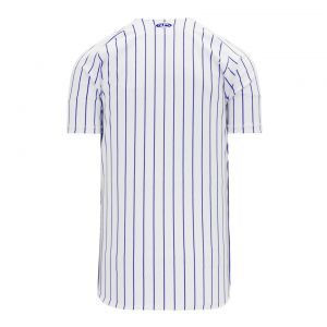 BA524 Full Button Baseball Jersey - White/Royal - Back