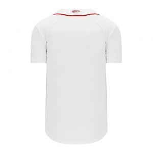 BA5500 Full Button Baseball Jersey - Boston White/Red - Back