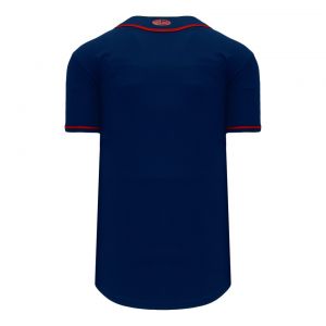 BA5500 Full Button Baseball Jersey - Minnesota Navy/Red - Back