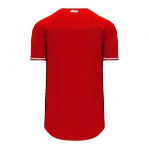 BA5500 Full Button Baseball Jersey - Toronto Red/White - Back