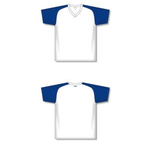 Athletic Knit A1375-207 Apparel Short Sleeve Shirt - White/Royal - Full