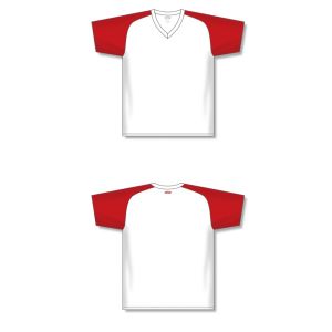 Athletic Knit A1375-209 Apparel Short Sleeve Shirt - White/Red - Full