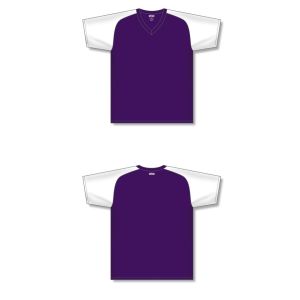 Athletic Knit A1375-220 Apparel Short Sleeve Shirt - Purple/White - Full