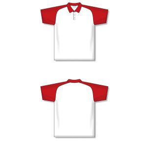 Athletic Knit A1815-209 Apparel Polo Shirt - White/Red - Full