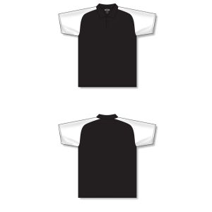 Athletic Knit A1815-221 Apparel Polo Shirt - Black/White - Full