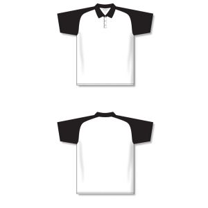 Athletic Knit A1815-222 Apparel Polo Shirt - White/Black - Full