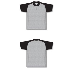 Athletic Knit A1815-920 Apparel Polo Shirt - Heather Grey/Black - Full
