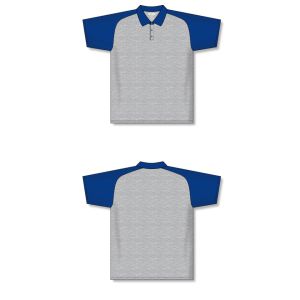 Athletic Knit A1815-922 Apparel Polo Shirt - Heather Grey/Royal - Full