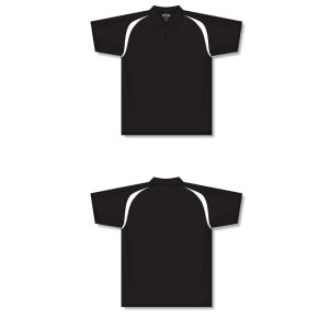 Athletic Knit A1820-221 Apparel Polo Shirt - Black/White - Full