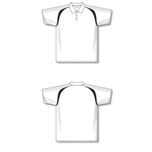 Athletic Knit A1820-222 Apparel Polo Shirt - White/Black - Full