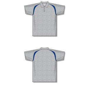 Athletic Knit A1820-922 Apparel Polo Shirt - Heather Grey/Royal - Full