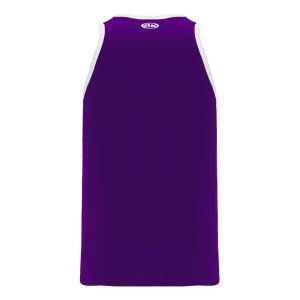 Athletic Knit B1325-220 League Basketball Jersey - Purple/White - Rear