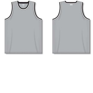 Athletic Knit B1710-112 Pro Basketball Jersey - Grey/Black/White - Full